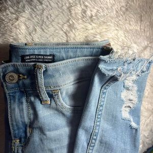 Hollister low rise super skinny ripped jeans